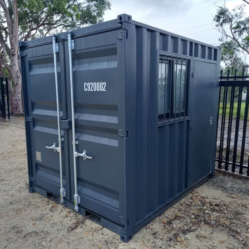 9ft Mini Container with Door + Window